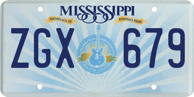 MS license plate ZGX679