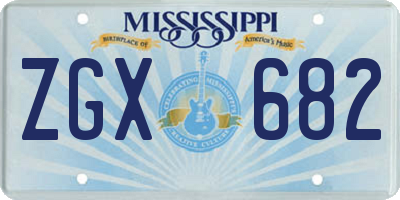 MS license plate ZGX682