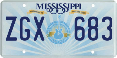 MS license plate ZGX683