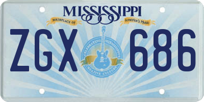 MS license plate ZGX686