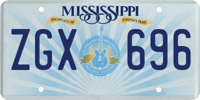 MS license plate ZGX696