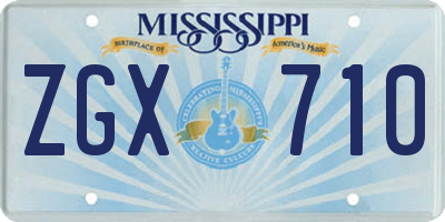 MS license plate ZGX710