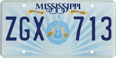 MS license plate ZGX713