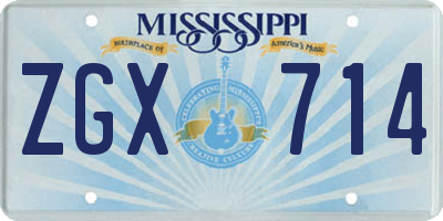 MS license plate ZGX714