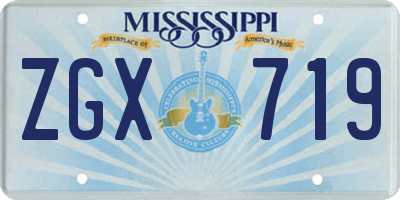 MS license plate ZGX719