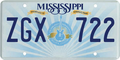 MS license plate ZGX722