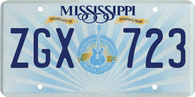 MS license plate ZGX723