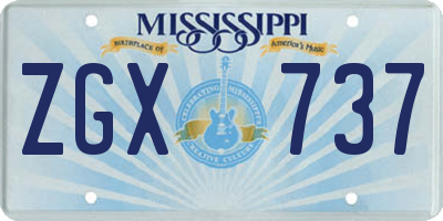 MS license plate ZGX737