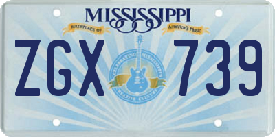 MS license plate ZGX739