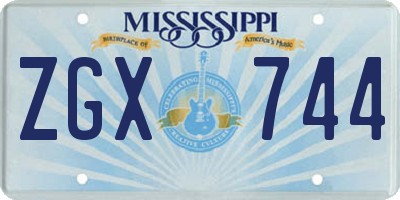 MS license plate ZGX744