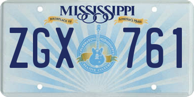 MS license plate ZGX761