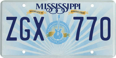 MS license plate ZGX770