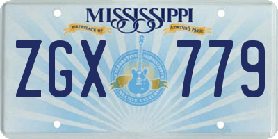 MS license plate ZGX779