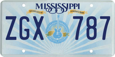 MS license plate ZGX787