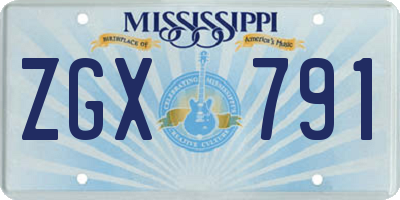 MS license plate ZGX791