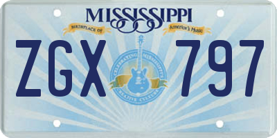 MS license plate ZGX797