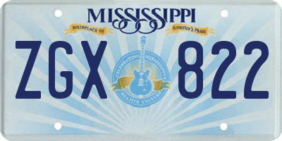 MS license plate ZGX822
