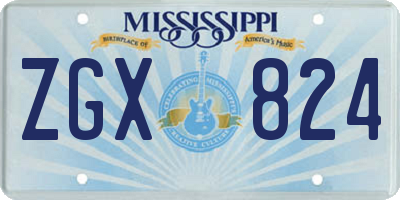 MS license plate ZGX824