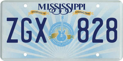 MS license plate ZGX828