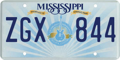 MS license plate ZGX844