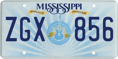 MS license plate ZGX856