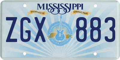 MS license plate ZGX883