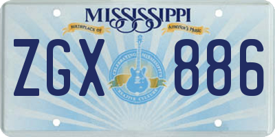MS license plate ZGX886