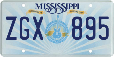 MS license plate ZGX895