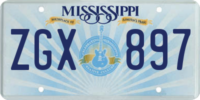 MS license plate ZGX897