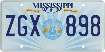 MS license plate ZGX898