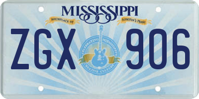 MS license plate ZGX906