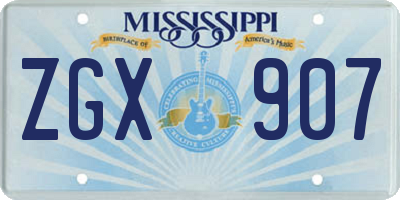 MS license plate ZGX907