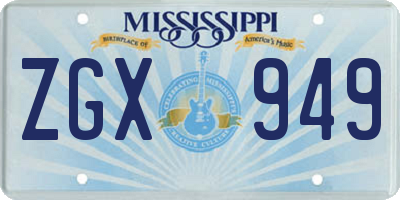 MS license plate ZGX949