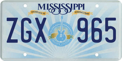 MS license plate ZGX965