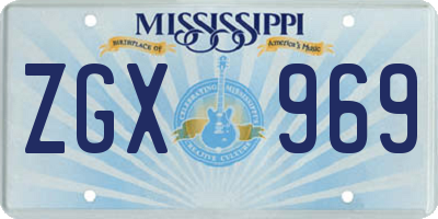 MS license plate ZGX969