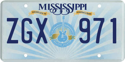 MS license plate ZGX971