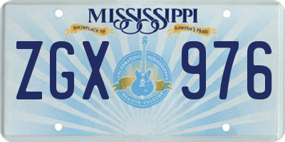 MS license plate ZGX976