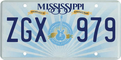 MS license plate ZGX979