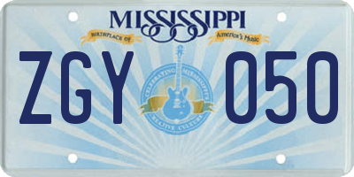 MS license plate ZGY050
