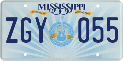 MS license plate ZGY055