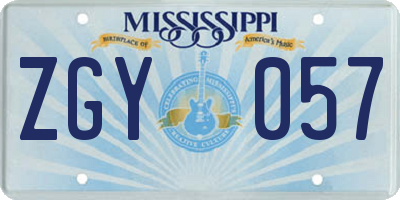 MS license plate ZGY057