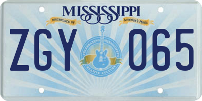 MS license plate ZGY065