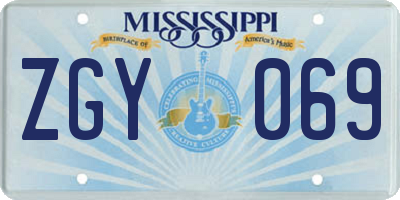MS license plate ZGY069