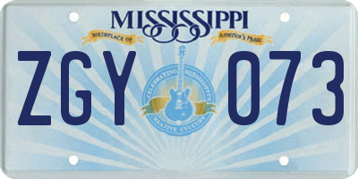 MS license plate ZGY073