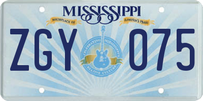 MS license plate ZGY075