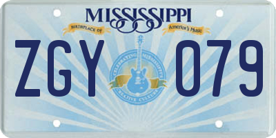 MS license plate ZGY079