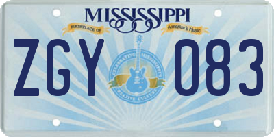 MS license plate ZGY083