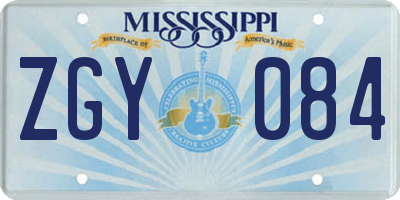 MS license plate ZGY084