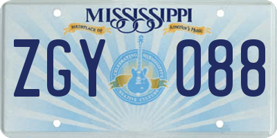 MS license plate ZGY088