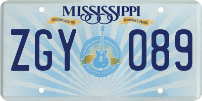 MS license plate ZGY089
